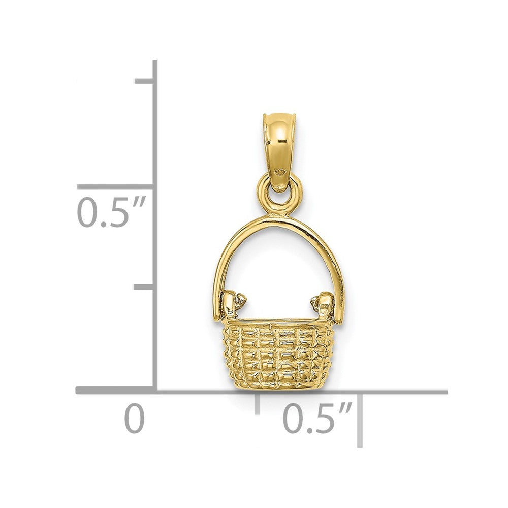 FJC Finejewelers 10 kt Yellow Gold 3-D Moveable Handle Basket Charm 11 x 8 mm