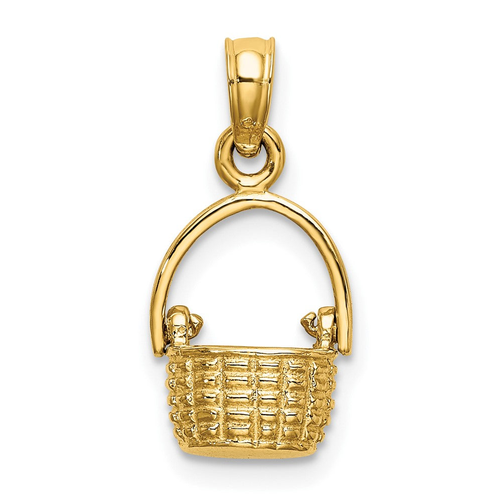 FJC Finejewelers 10 kt Yellow Gold 3-D Moveable Handle Basket Charm 11 x 8 mm