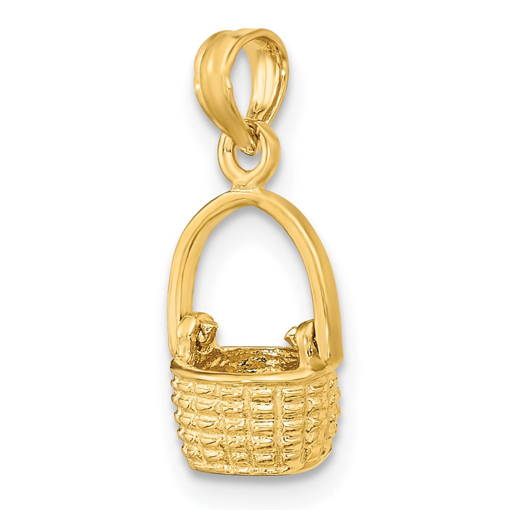 FJC Finejewelers 10 kt Yellow Gold 3-D Moveable Handle Basket Charm 11 x 8 mm