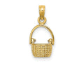 FJC Finejewelers 10 kt Yellow Gold 3-D Moveable Handle Basket Charm 11 x 8 mm