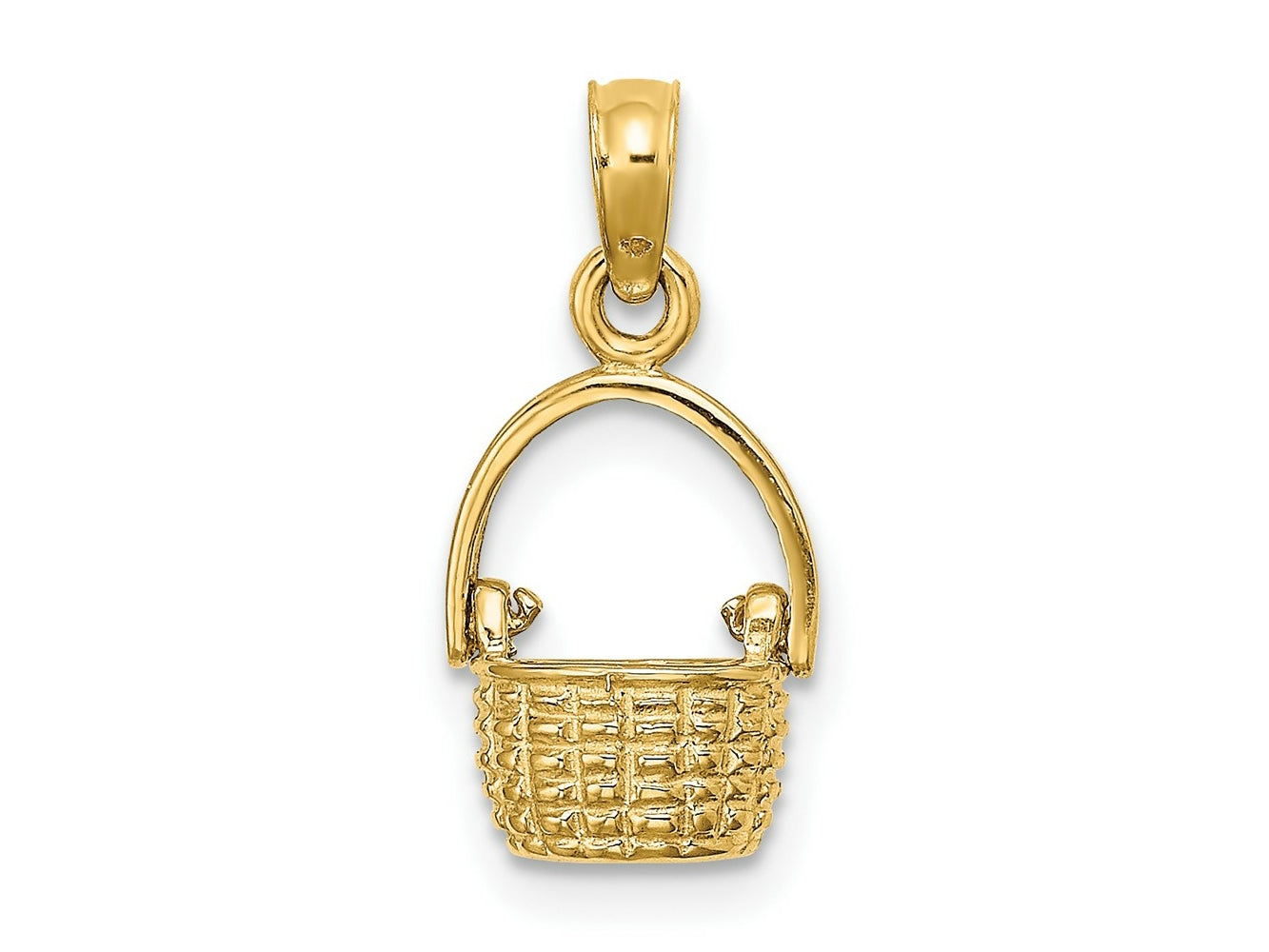 FJC Finejewelers 10 kt Yellow Gold 3-D Moveable Handle Basket Charm 11 x 8 mm