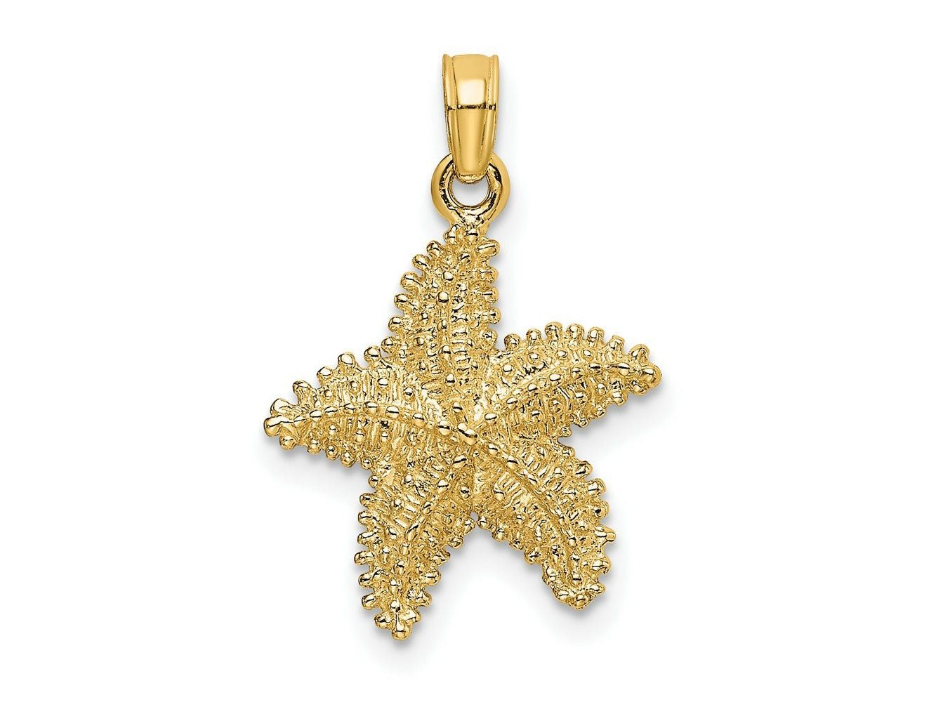 FJC Finejewelers 10 kt Yellow Gold Starfish W/ Beaded Texture Charm 15 x 15 mm