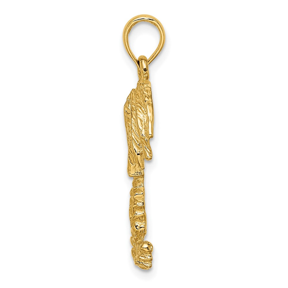 FJC Finejewelers 10 kt Yellow Gold 2-D Textured Single Palm Tree Charm 23 x 14 mm