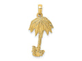 FJC Finejewelers 10 kt Yellow Gold 2-D Textured Single Palm Tree Charm 23 x 14 mm