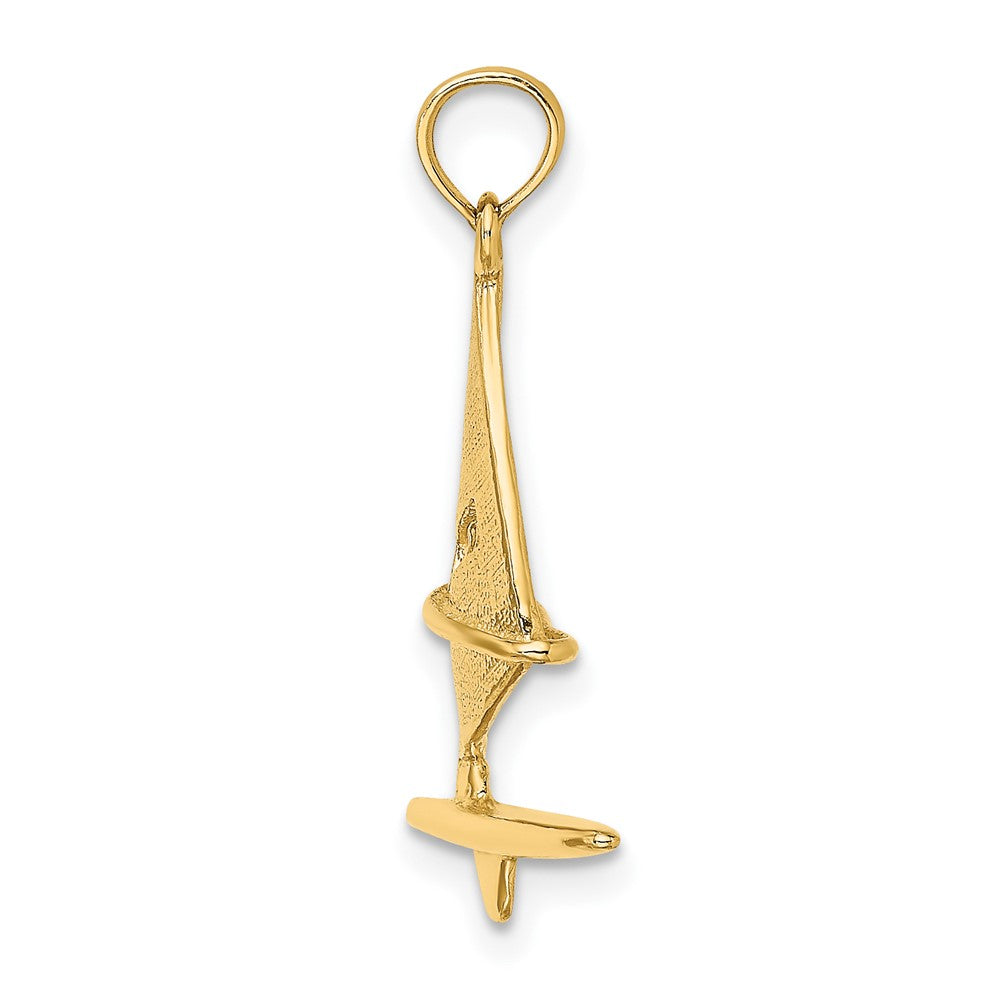 FJC Finejewelers 10 kt Yellow Gold 3-D Textured Windsail Surfing Board Charm 25 x 16 mm