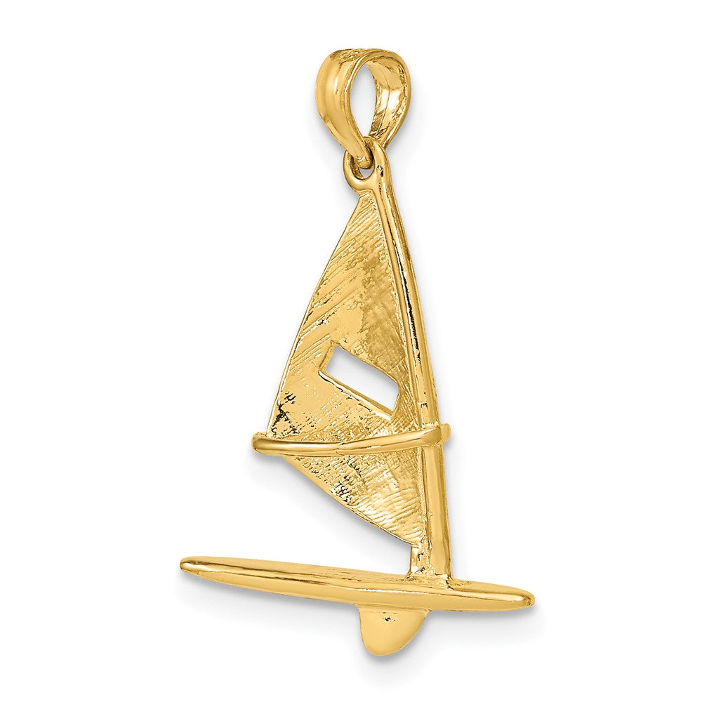 FJC Finejewelers 10 kt Yellow Gold 3-D Textured Windsail Surfing Board Charm 25 x 16 mm