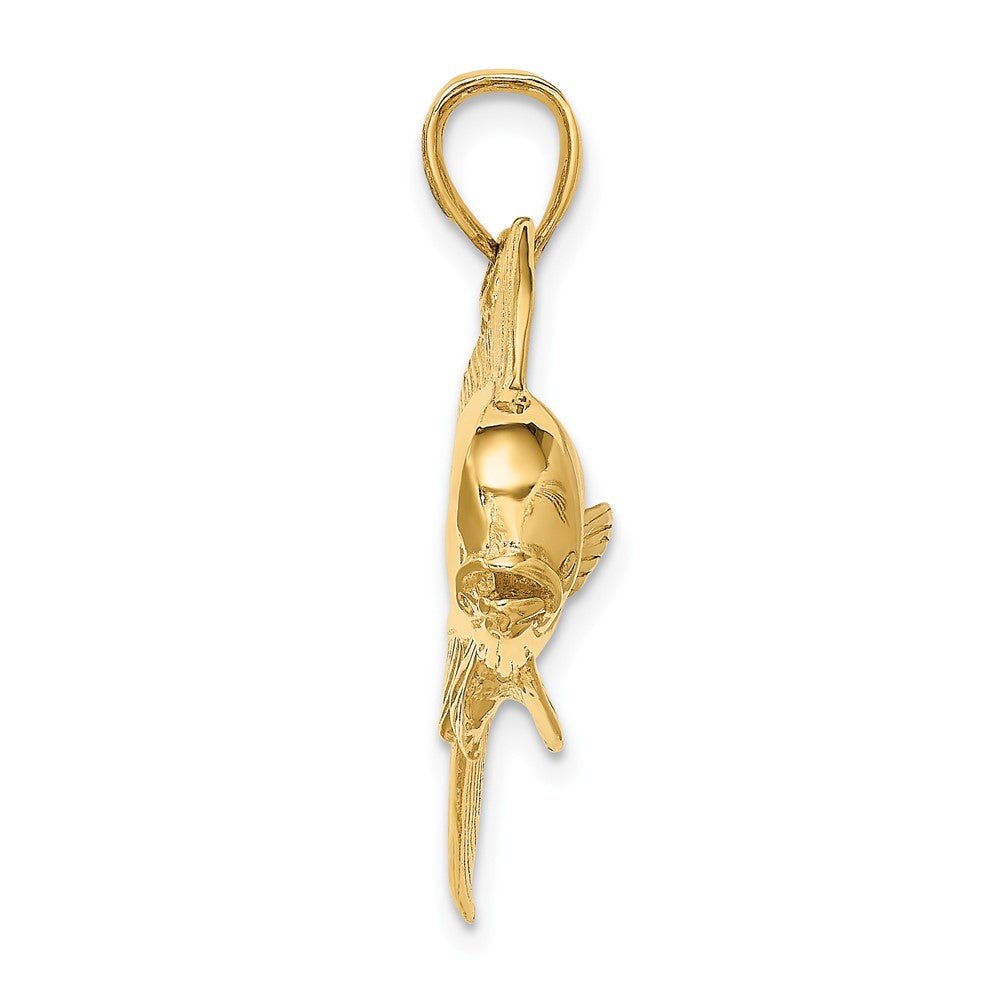 FJC Finejewelers 10 kt Yellow Gold 2-D Male Dorado (Mahi-Mahi) Charm 21 x 43 mm
