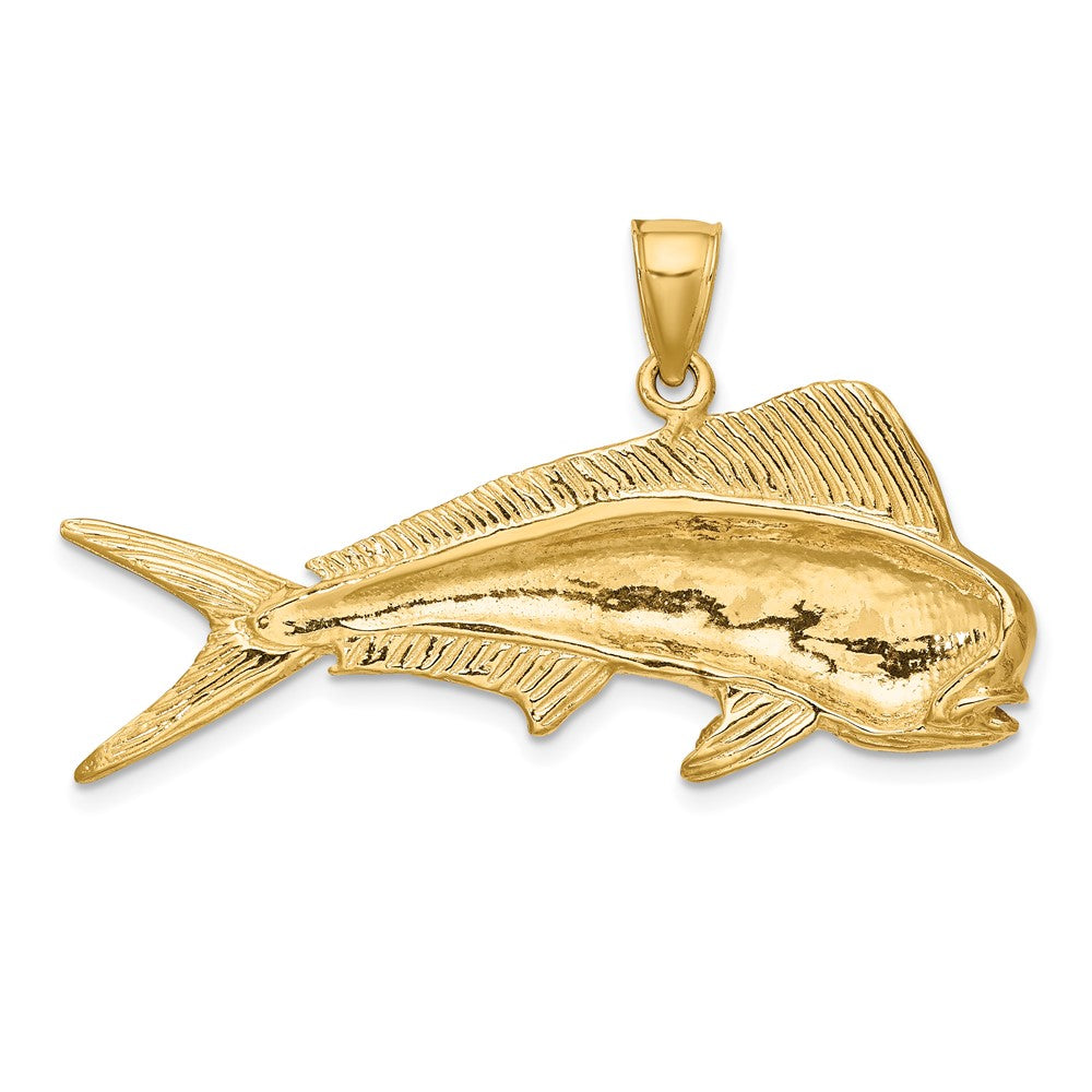 FJC Finejewelers 10 kt Yellow Gold 2-D Male Dorado (Mahi-Mahi) Charm 21 x 43 mm