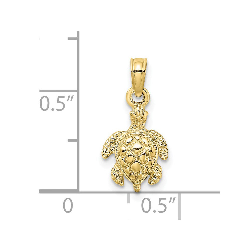 FJC Finejewelers 10 kt Yellow Gold 2-D and Textured Sea Turtle Charm 12 x 8 mm