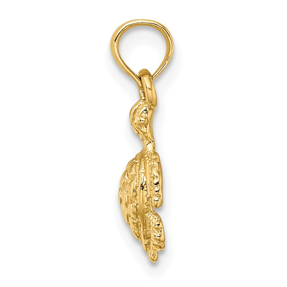FJC Finejewelers 10 kt Yellow Gold 2-D and Textured Sea Turtle Charm 12 x 8 mm