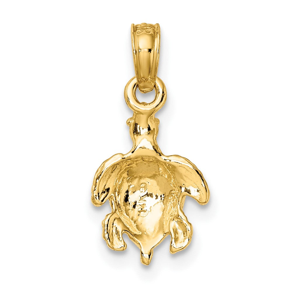 FJC Finejewelers 10 kt Yellow Gold 2-D and Textured Sea Turtle Charm 12 x 8 mm
