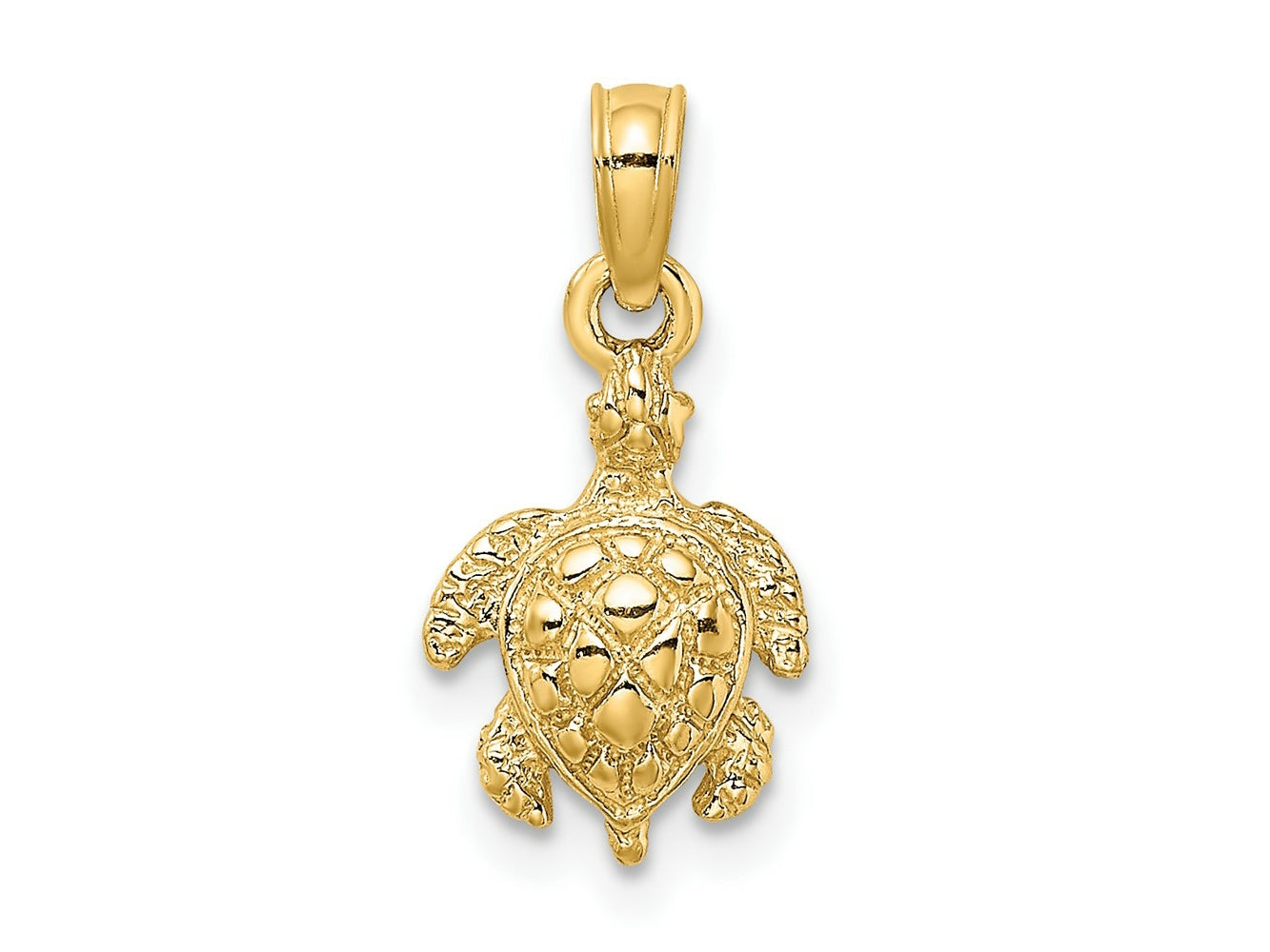 FJC Finejewelers 10 kt Yellow Gold 2-D and Textured Sea Turtle Charm 12 x 8 mm