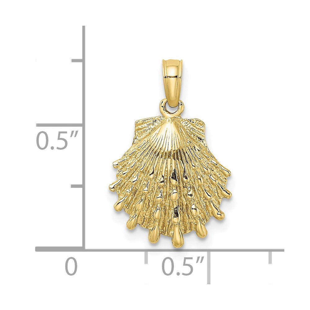 FJC Finejewelers 10 kt Yellow Gold Lion's Paw Shell Charm 13 x 13 mm