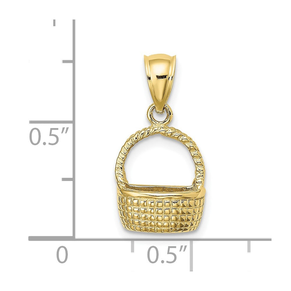 FJC Finejewelers 10 kt Yellow Gold 2-D Flat Back Basket Charm 11 x 10 mm