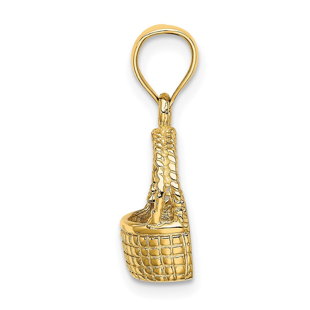 FJC Finejewelers 10 kt Yellow Gold 2-D Flat Back Basket Charm 11 x 10 mm