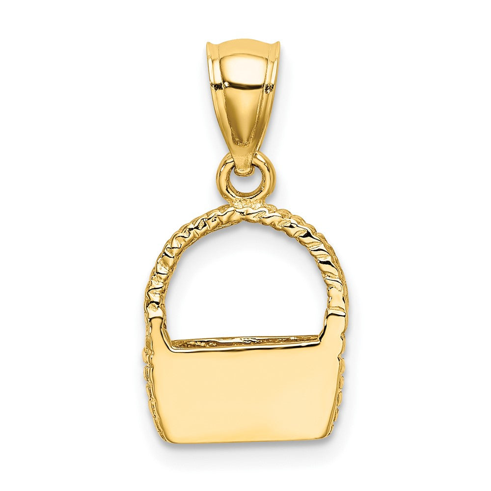 FJC Finejewelers 10 kt Yellow Gold 2-D Flat Back Basket Charm 11 x 10 mm