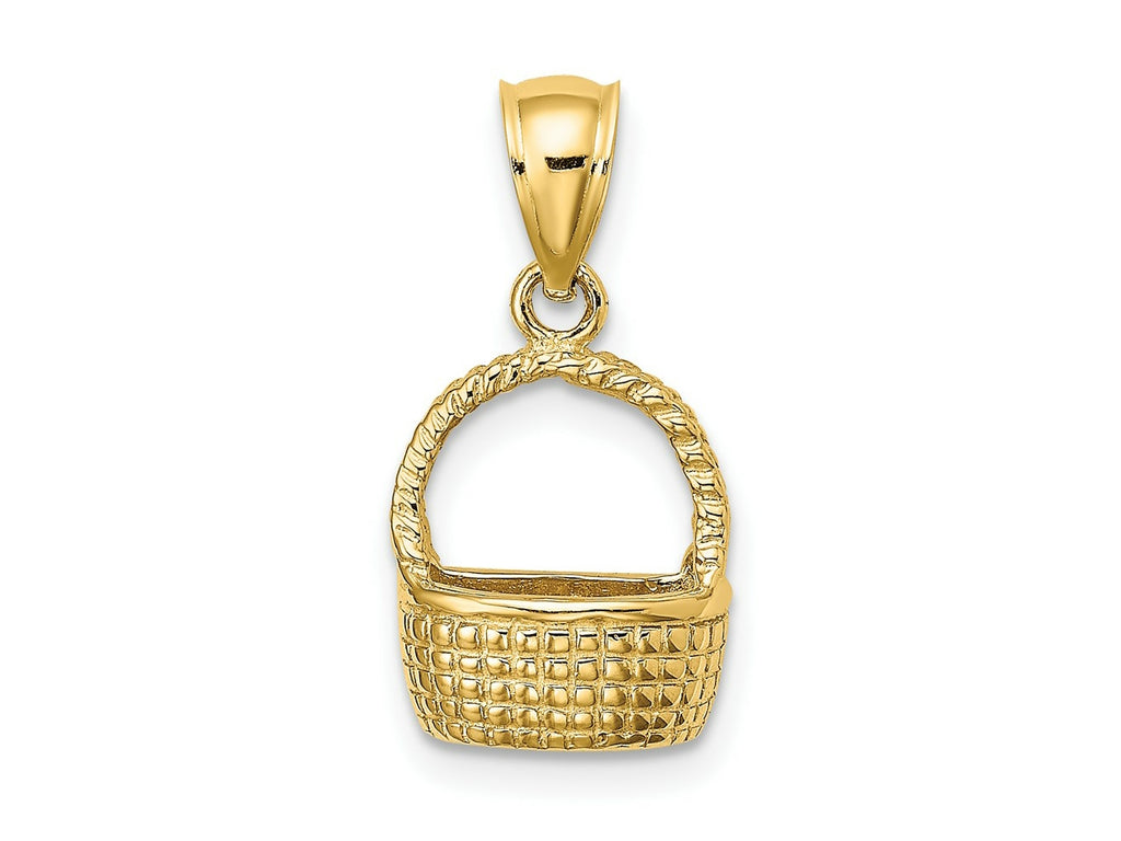 FJC Finejewelers 10 kt Yellow Gold 2-D Flat Back Basket Charm 11 x 10 mm