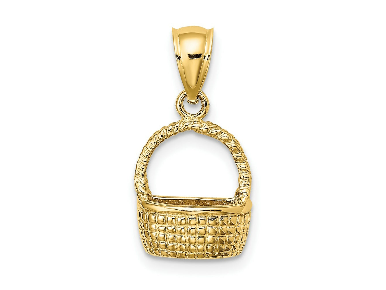 FJC Finejewelers 10 kt Yellow Gold 2-D Flat Back Basket Charm 11 x 10 mm