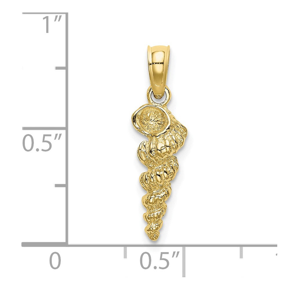 FJC Finejewelers 10 kt Yellow Gold 3-D Mini Common Wentletrap Shell Charm 13 x 5 mm
