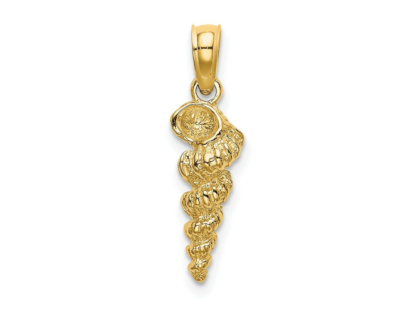 FJC Finejewelers 10 kt Yellow Gold 3-D Mini Common Wentletrap Shell Charm 13 x 5 mm