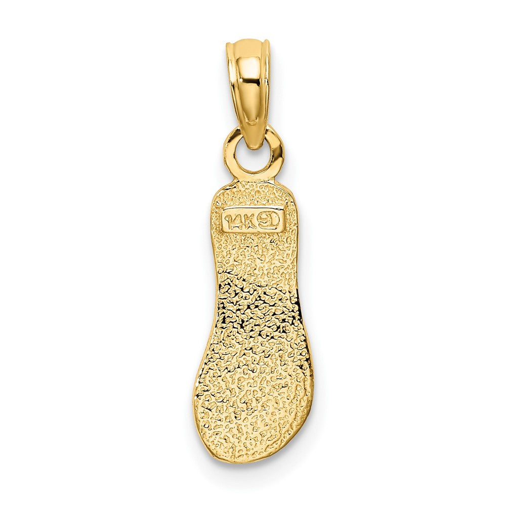 FJC Finejewelers 10 kt Yellow Gold Textured Straps Single Flip-Flop Charm 19 x 6 mm