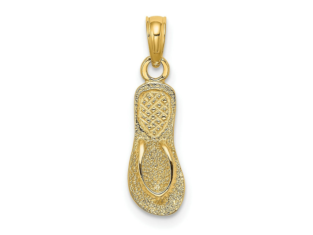 FJC Finejewelers 10 kt Yellow Gold Textured Straps Single Flip-Flop Charm 19 x 6 mm