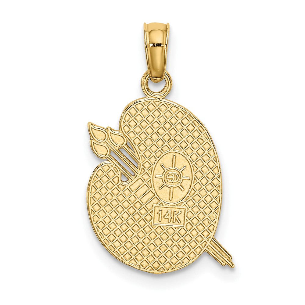FJC Finejewelers 10 kt Yellow Gold Engraved Textured Painters Pallet Charm 15 x 15 mm