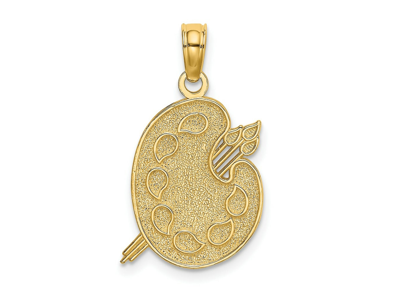 FJC Finejewelers 10 kt Yellow Gold Engraved Textured Painters Pallet Charm 15 x 15 mm