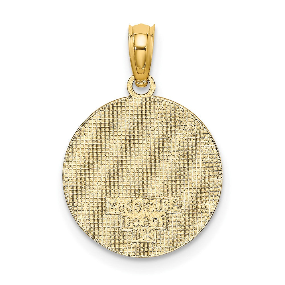 FJC Finejewelers 10 kt Yellow Gold Textured Communion Cup on Round Disc Charm 19 x 15 mm