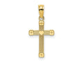 FJC Finejewelers 10 kt Yellow Gold Textured with Center Heart Small Cross Charm 14 x 10 mm