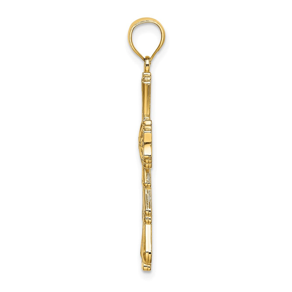 FJC Finejewelers 10 kt Yellow Gold Cut-Out with Teardrop Sides Cross Charm 29 mm