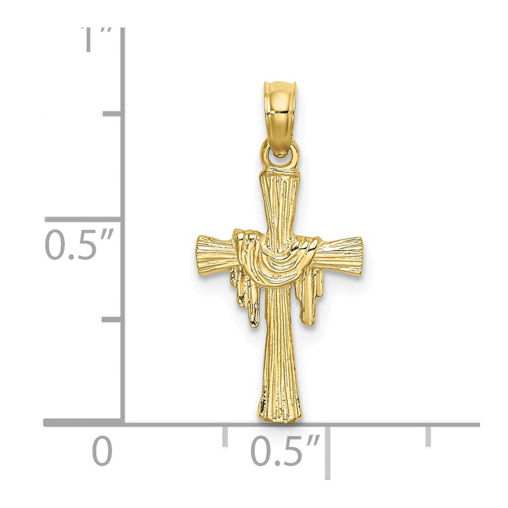 FJC Finejewelers 10 kt Yellow Gold Cross with Drape Charm 22 mm