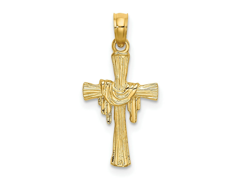 FJC Finejewelers 10 kt Yellow Gold Cross with Drape Charm 22 mm