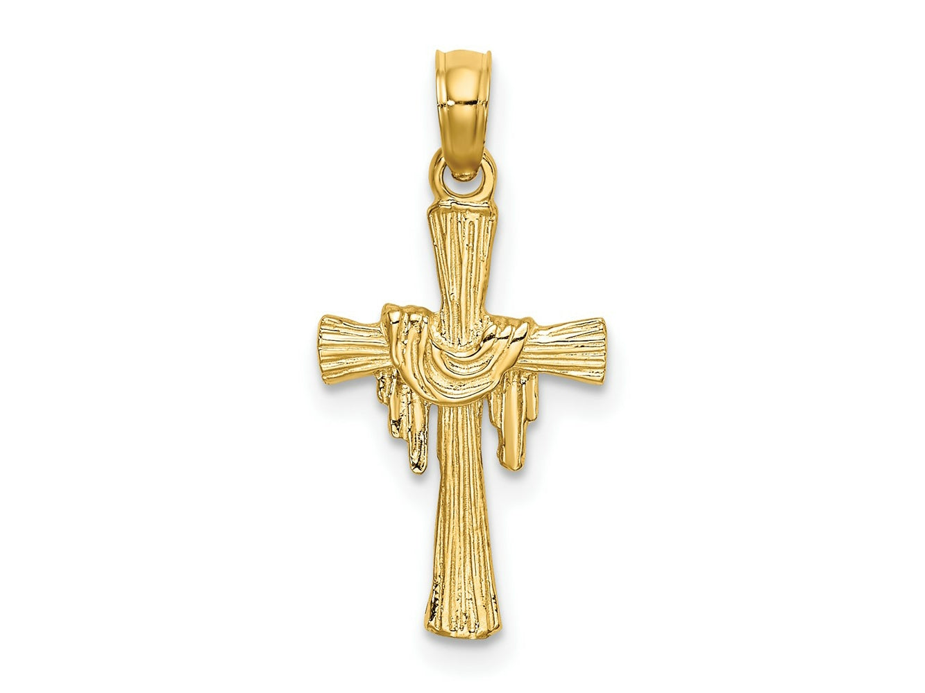 FJC Finejewelers 10 kt Yellow Gold Cross with Drape Charm 22 mm