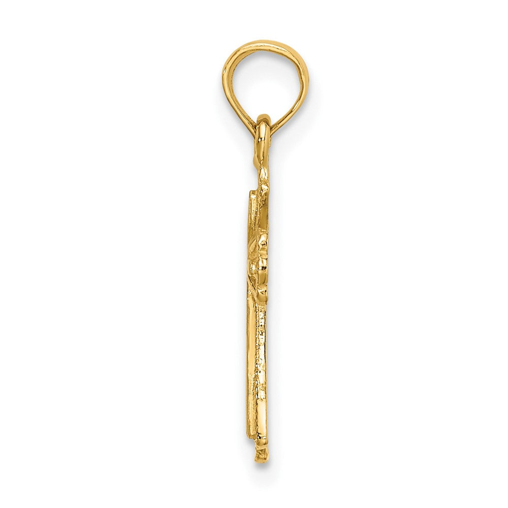 FJC Finejewelers 10 kt Yellow Gold Engraved Small Cross with X Center Charm 15 x 10 mm
