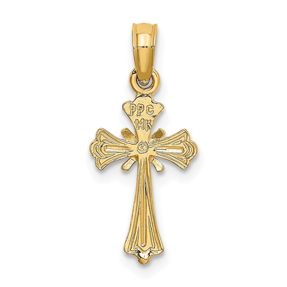 FJC Finejewelers 10 kt Yellow Gold Engraved Small Cross with X Center Charm 15 x 10 mm