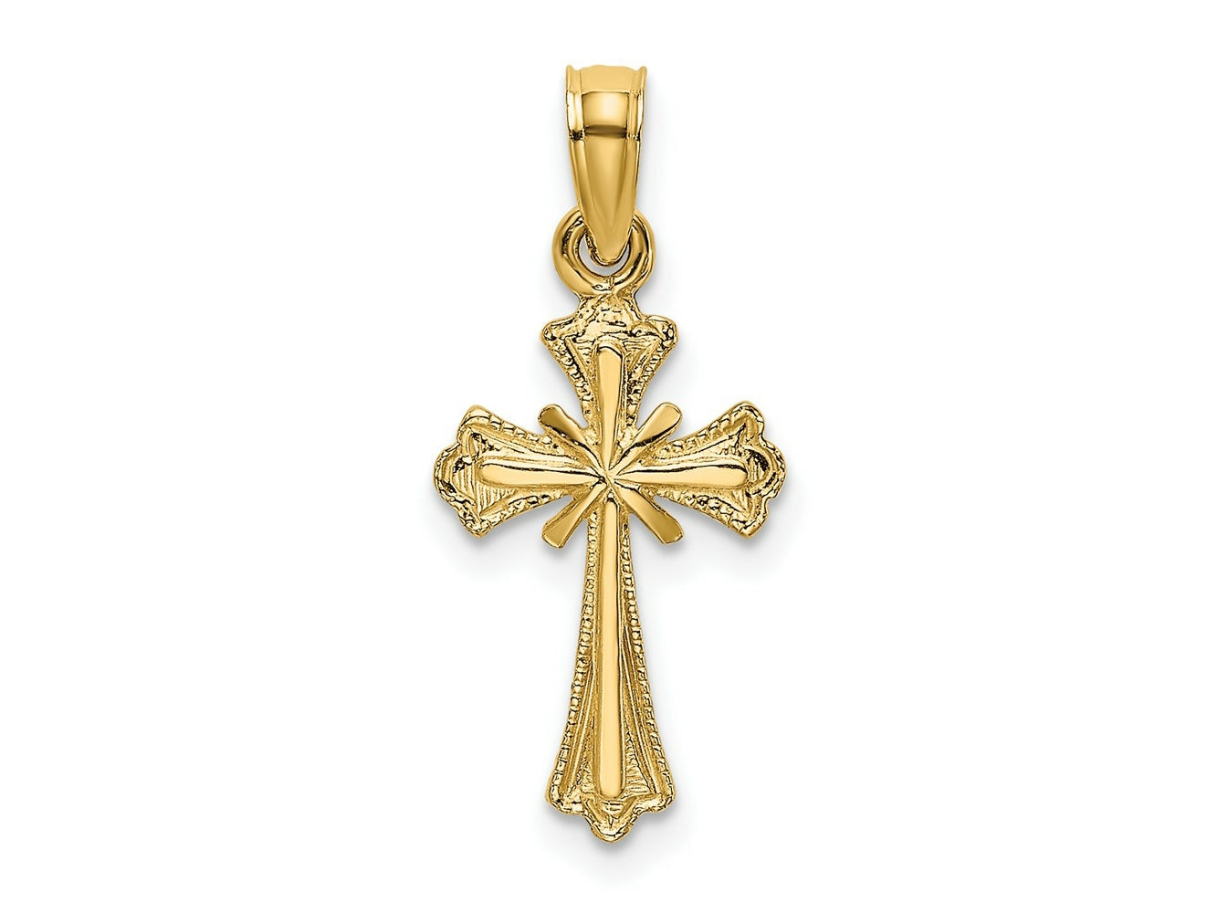 FJC Finejewelers 10 kt Yellow Gold Engraved Small Cross with X Center Charm 15 x 10 mm