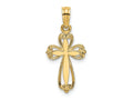 FJC Finejewelers 10 kt Yellow Gold Polished and Cut-Out Engraved Cross Charm 21 mm
