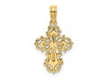 FJC Finejewelers 10 kt Yellow Gold Cut-Out Delicate Cross Charm 20 mm