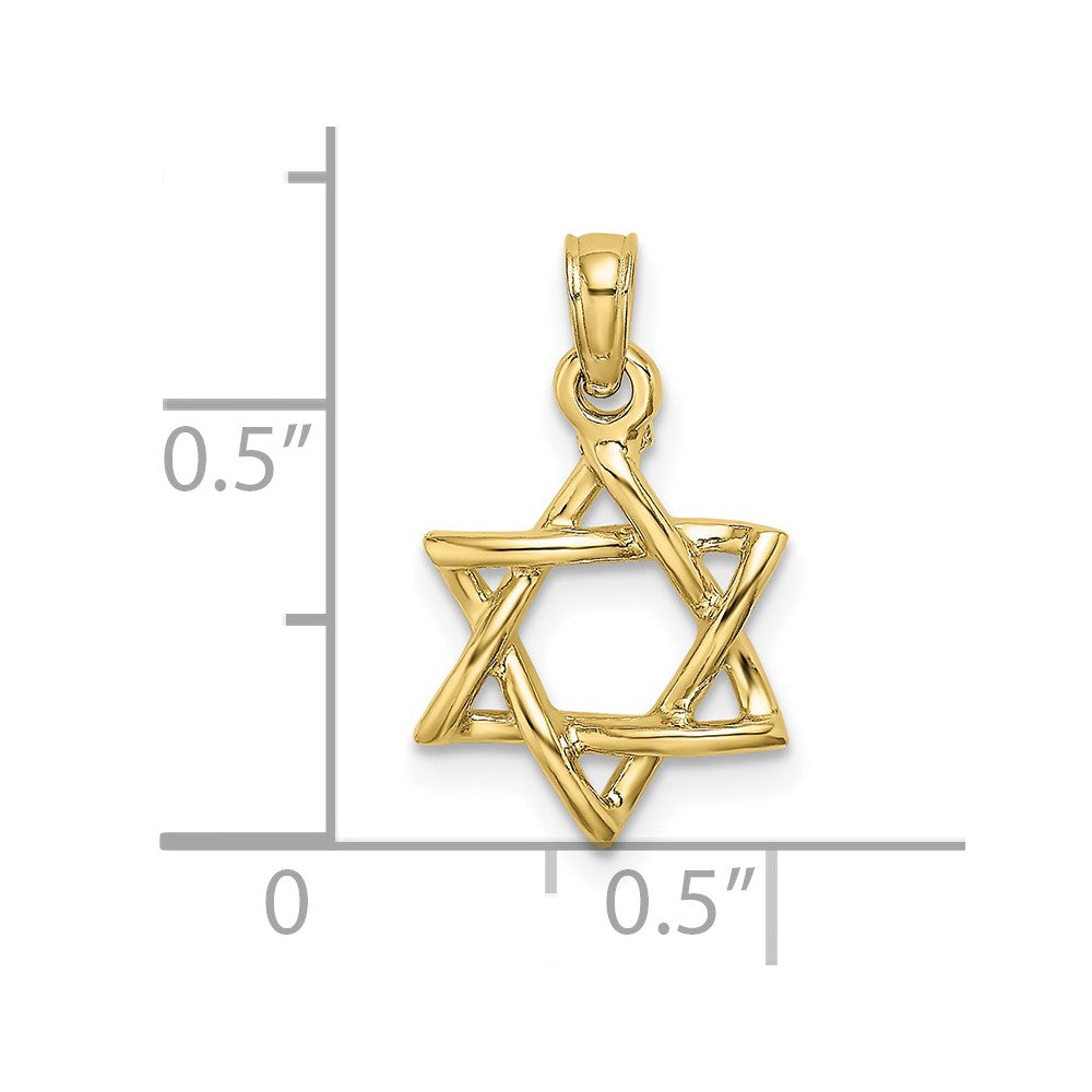 FJC Finejewelers 10 kt Yellow Gold Polished Star Of David Charm 18 x 11 mm