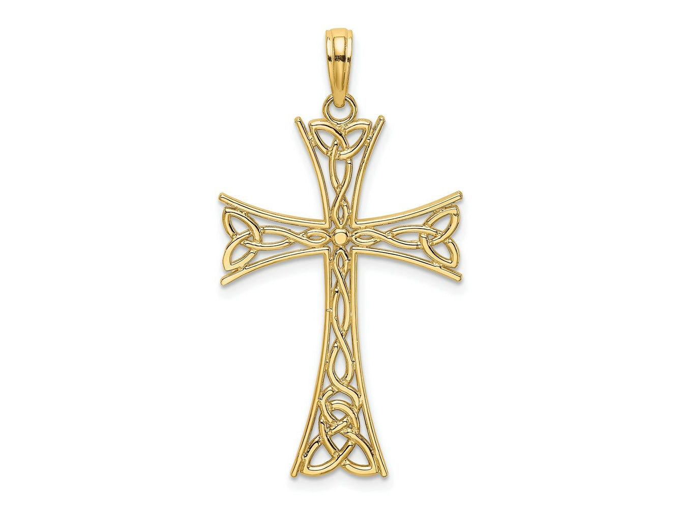 FJC Finejewelers 10 kt Yellow Gold Polished Celtic Knot Cross Charm 34 x 20 mm