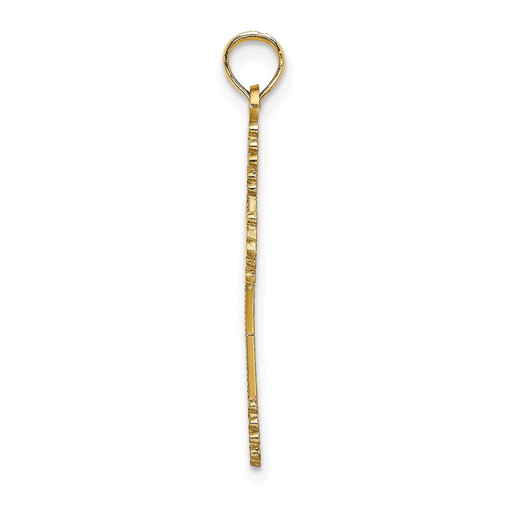 FJC Finejewelers 10 kt Yellow Gold Beaded Tip Cross with Heart Center Charm 24 x 17 mm
