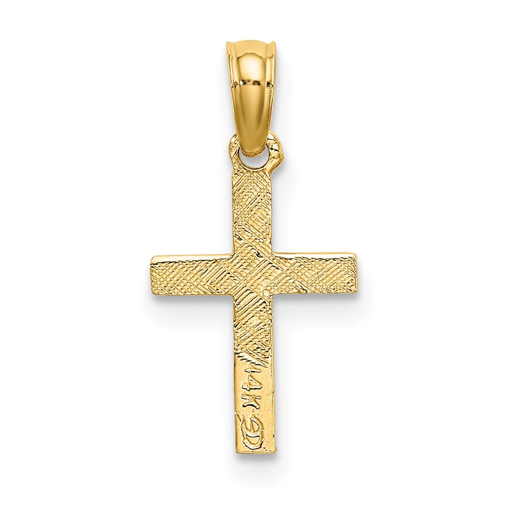 FJC Finejewelers 10 kt Yellow Gold Polished Mini Cross with Heart Charm 12 x 9 mm
