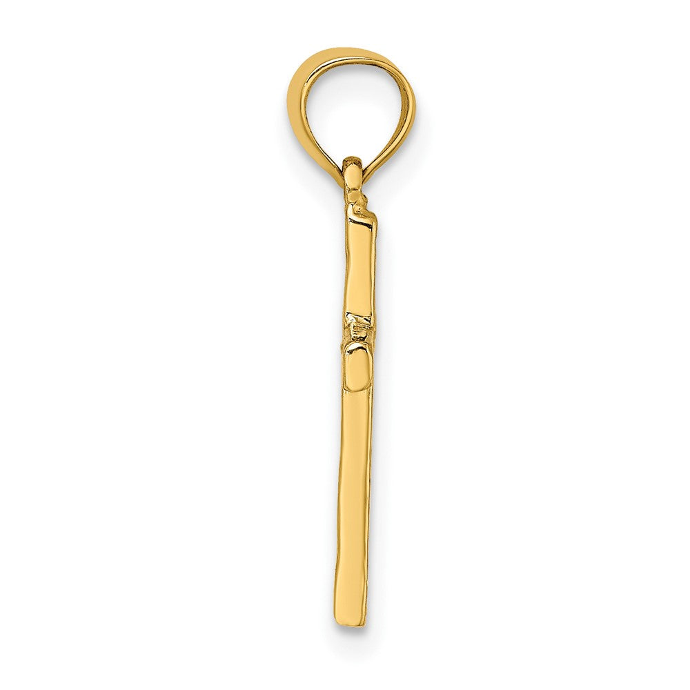 FJC Finejewelers 10 kt Yellow Gold Polished and Engraved Cross W/ Heart Center Charm 16 mm