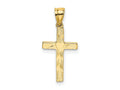 FJC Finejewelers 10 kt Yellow Gold Polished and Engraved Cross W/ Heart Center Charm 16 mm
