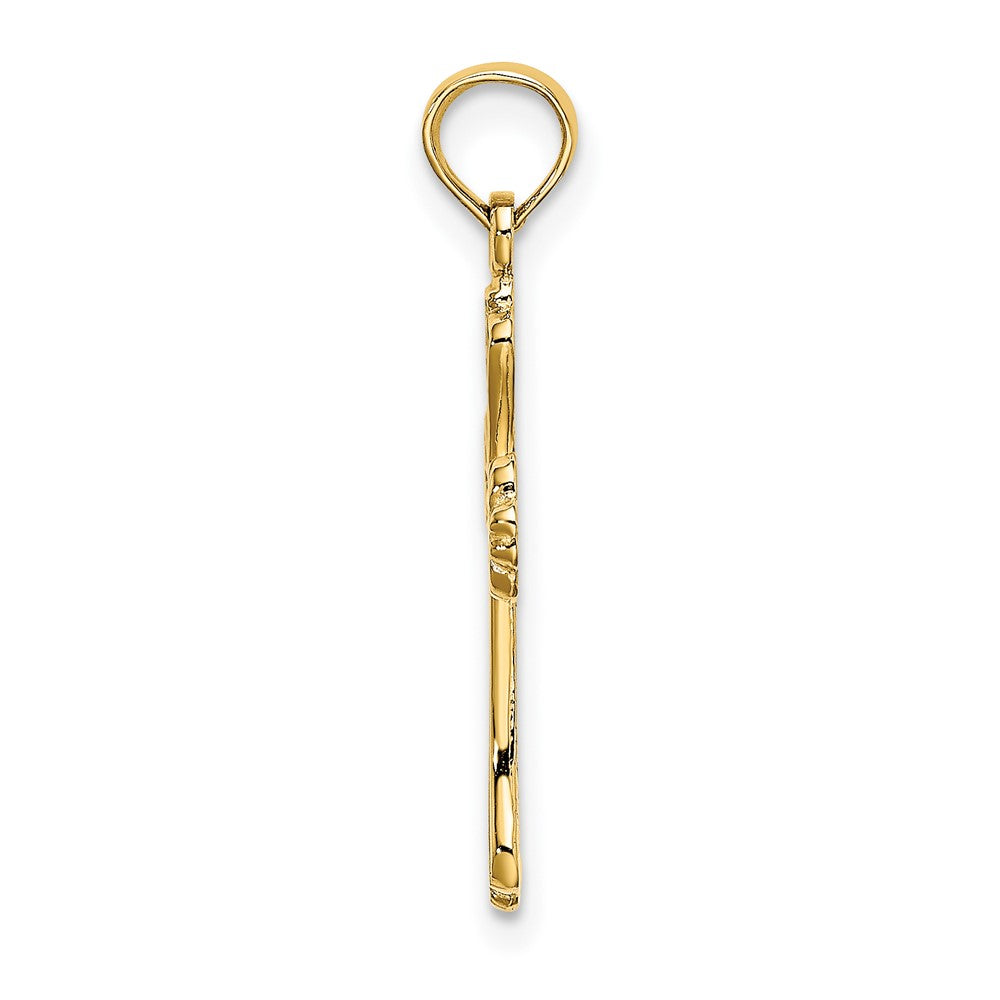 FJC Finejewelers 10 kt Yellow Gold Polished Engraved Cross Charm 19 x 13 mm