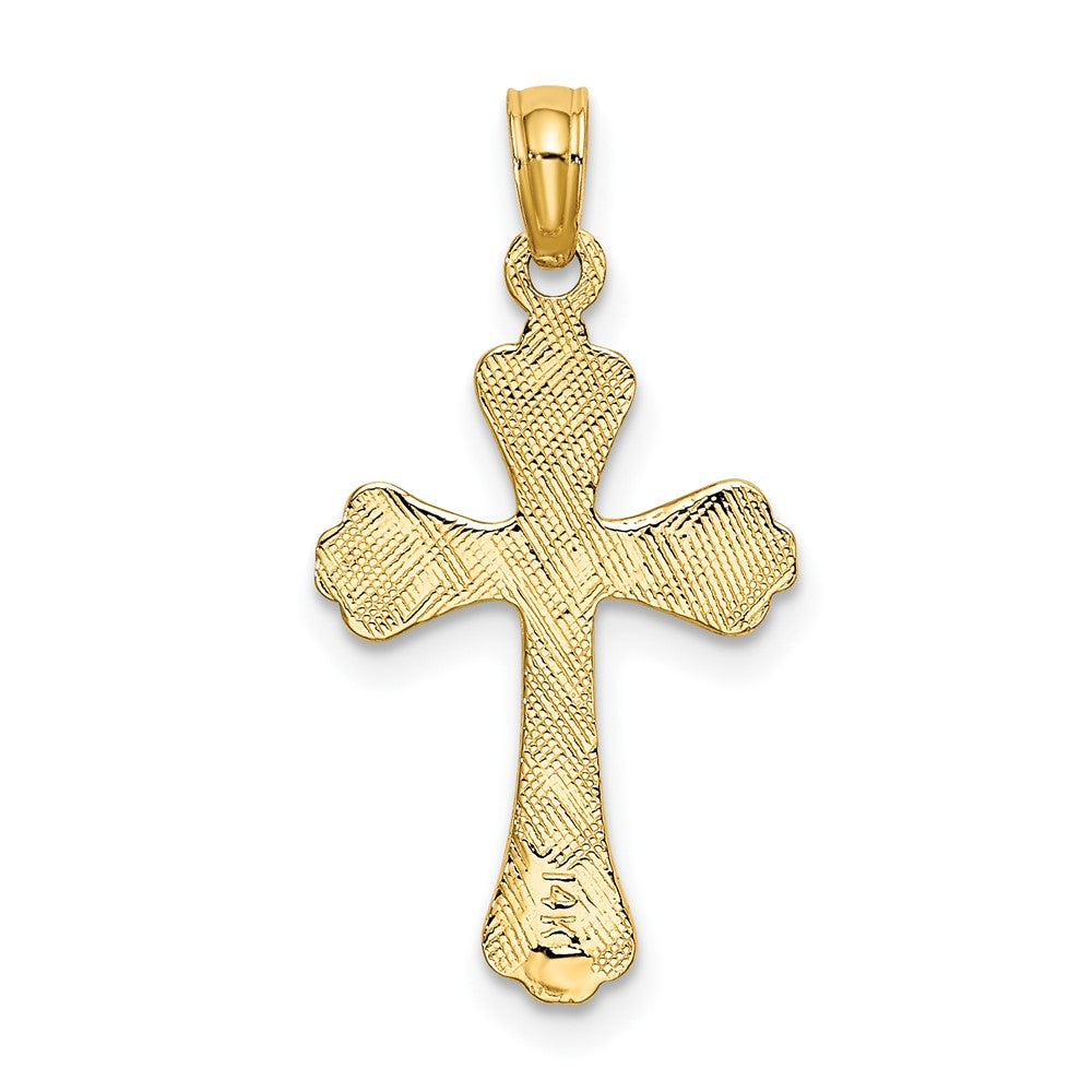 FJC Finejewelers 10 kt Yellow Gold Polished Engraved Cross Charm 19 x 13 mm