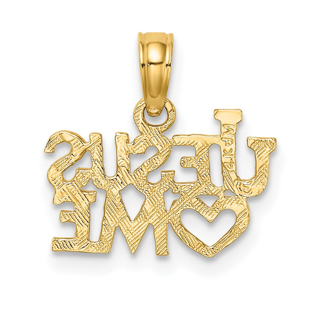 FJC Finejewelers 10 kt Yellow Gold Polished / Engraved JESUS HEART ME Charm 14 x 9 mm