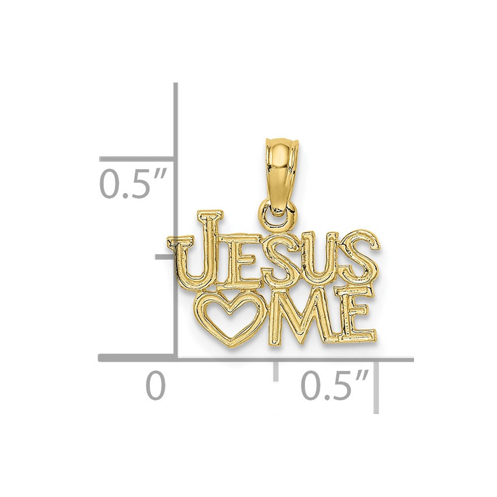 FJC Finejewelers 10 kt Yellow Gold Polished / Engraved JESUS HEART ME Charm 14 x 9 mm
