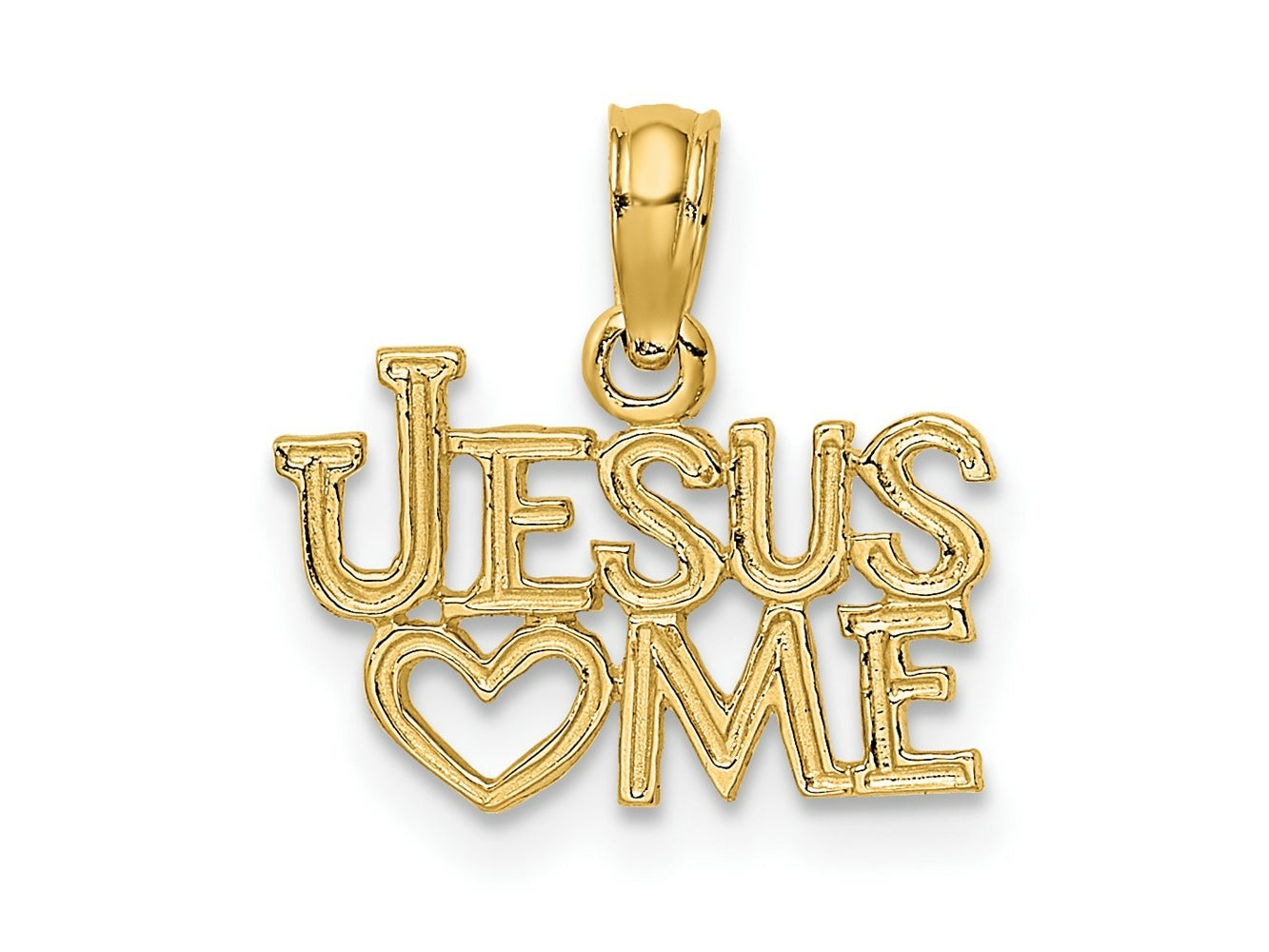 FJC Finejewelers 10 kt Yellow Gold Polished / Engraved JESUS HEART ME Charm 14 x 9 mm